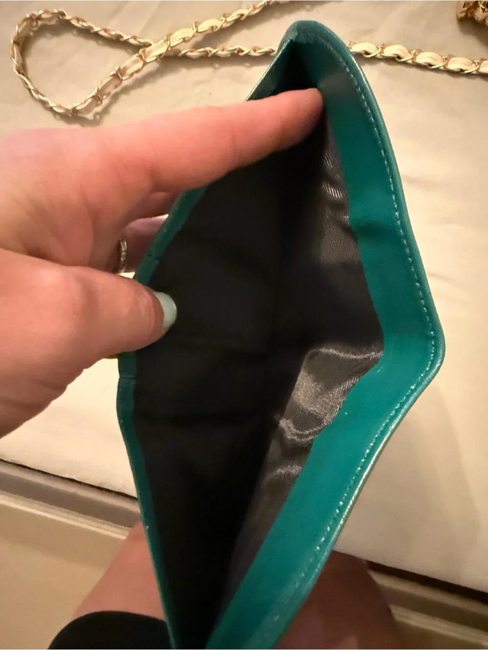 Dior Teal Leather Pouch Wallet